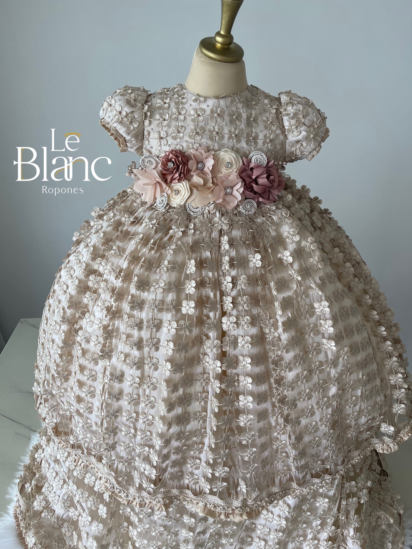 Lucia Champagne Baptism Dress