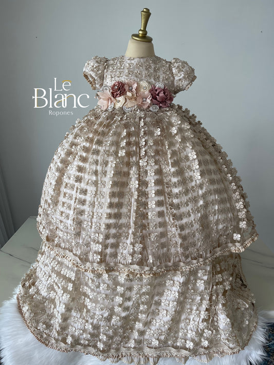 Lucia Champagne Baptism Dress