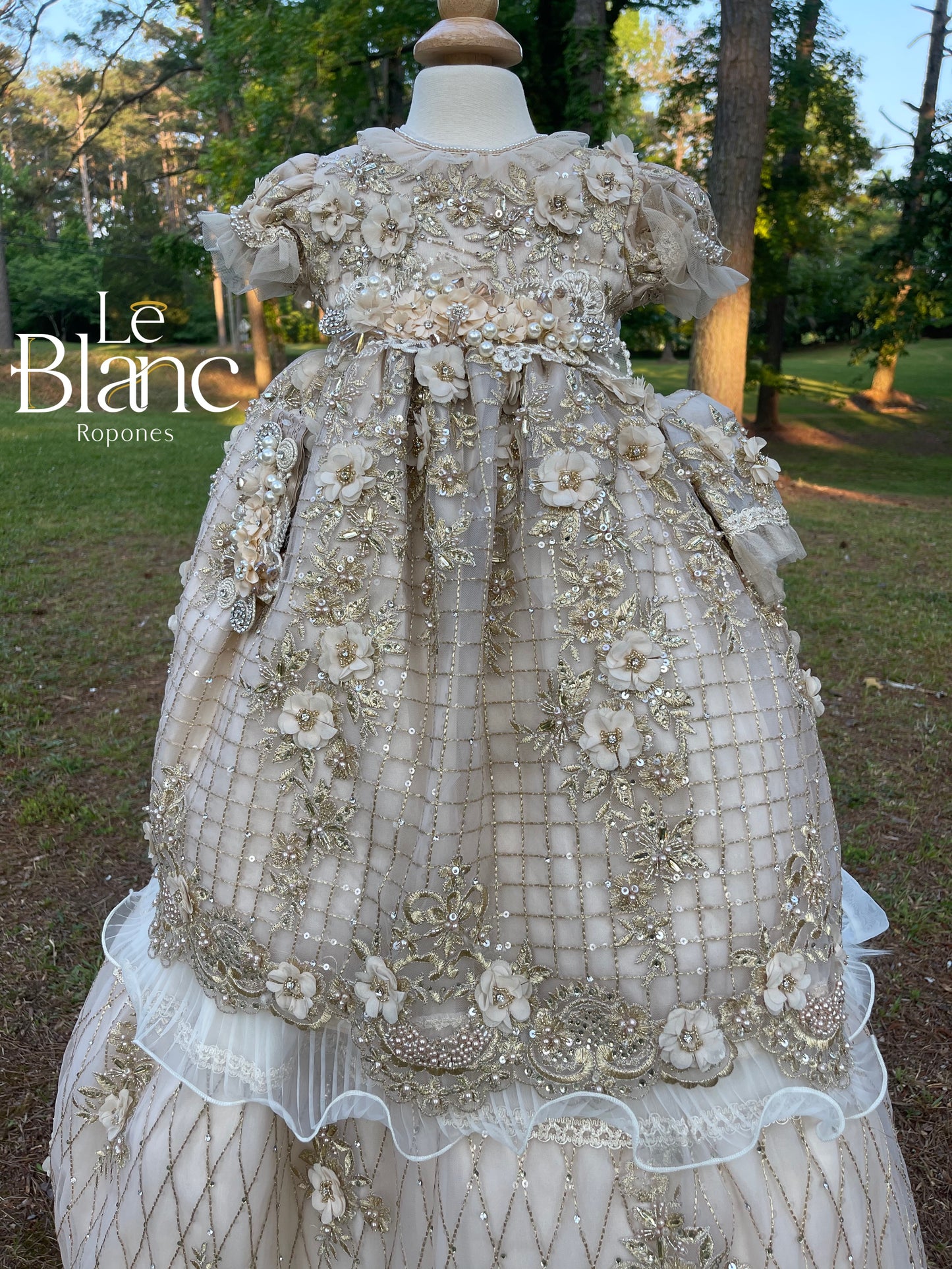 Liani Champagne Baptism Dress