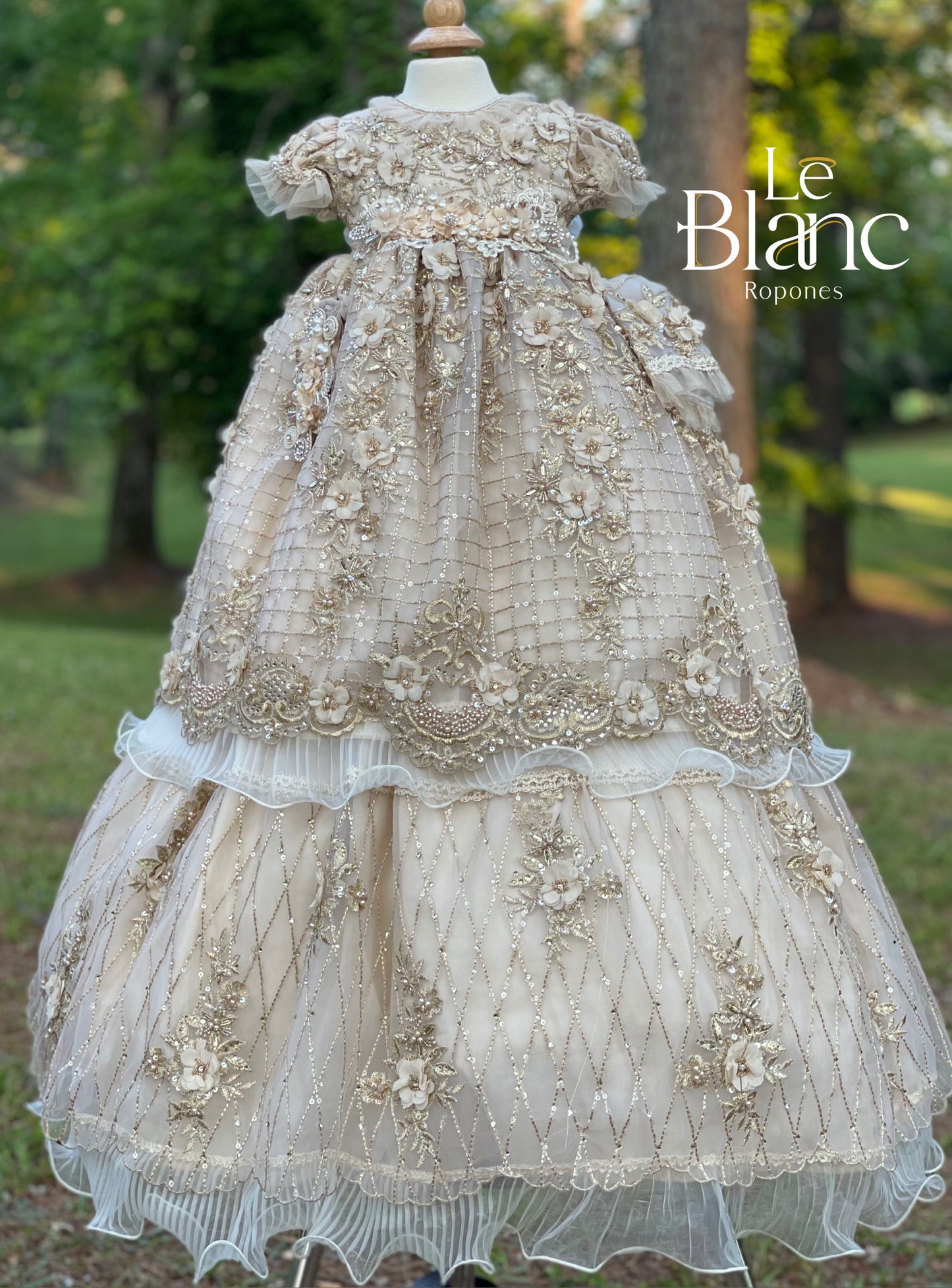 Liani Champagne Baptism Dress